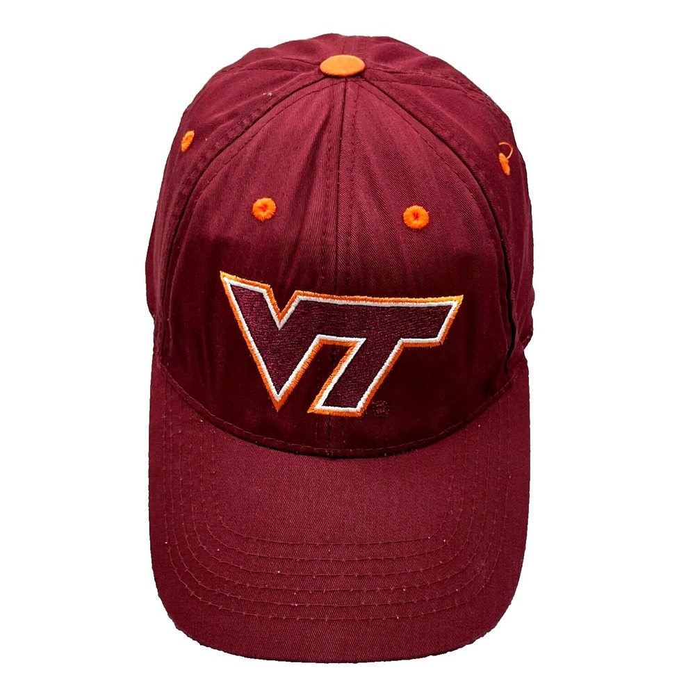 Virginia Tech Hokies Hat Cap Strap Back Marron Adjustable Dad Plain Logo Mens
